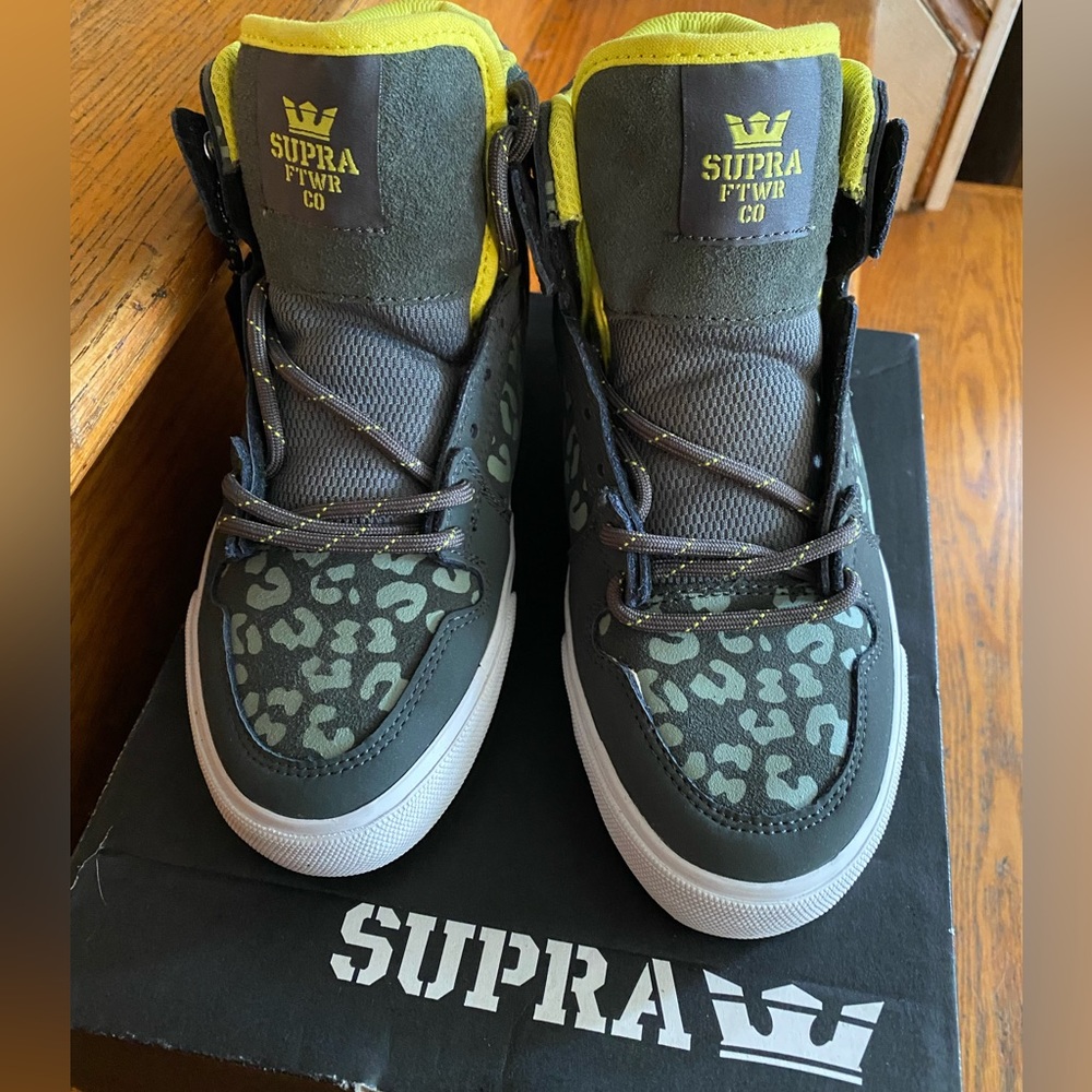Supra womens Vaider cheetah/lime brand new in original box size 8